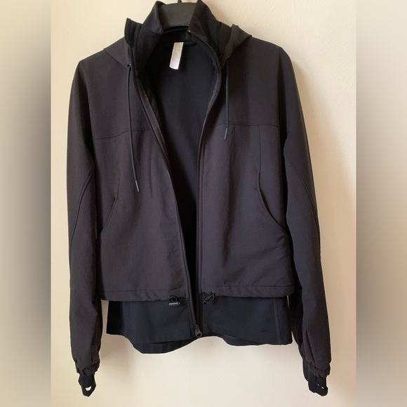NEW $129 ZELLA Onward Hybrid Zip Up Hoodie Athletic Jacket in Black Size XS - Picture 2 of 8
